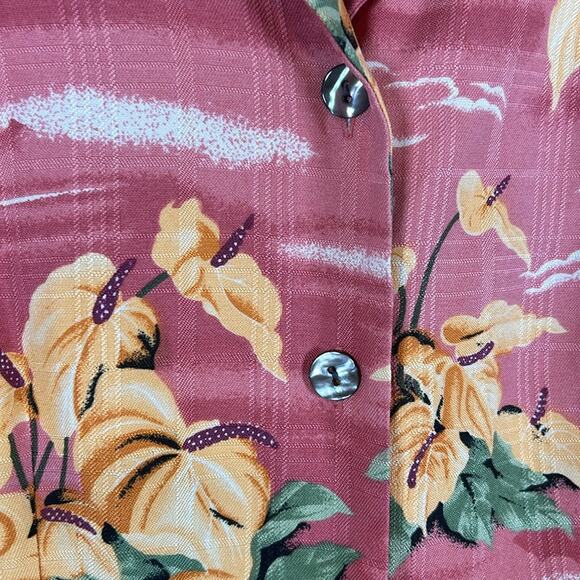 TOMMY BAHAMA Silk Tropical Print Button Up Dress Size 4 - Picture 3 of 6